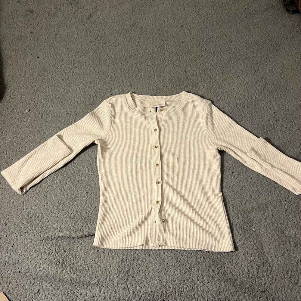 Universal Thread Cream Ribbed Cardigan
